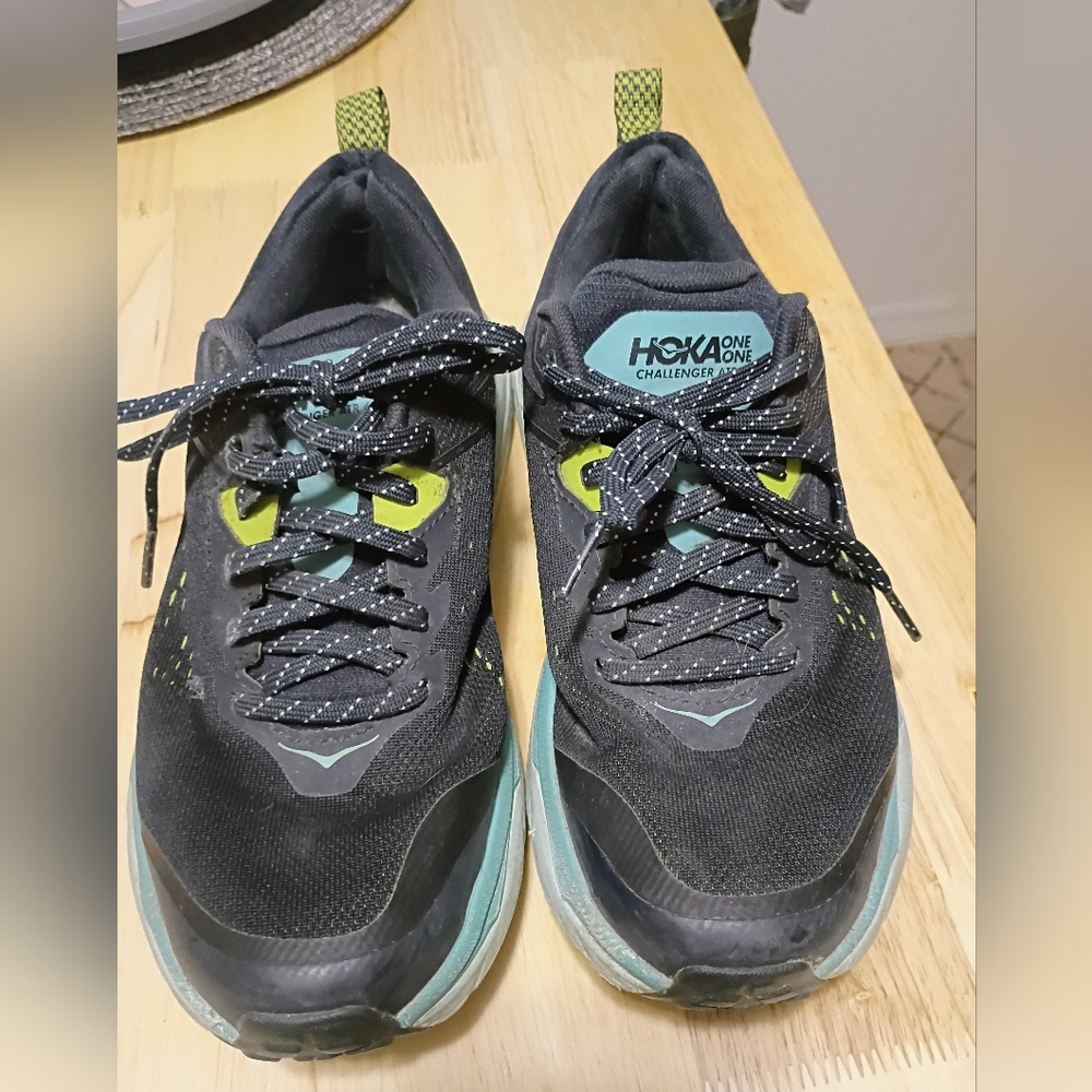 Hoka One One Blac and Teal Running Shoes